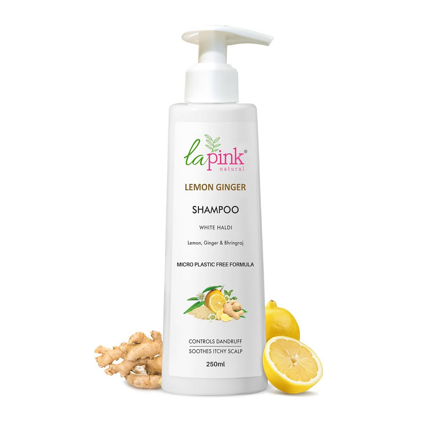 La Pink Lemon Ginger Shampoo With White Haldi