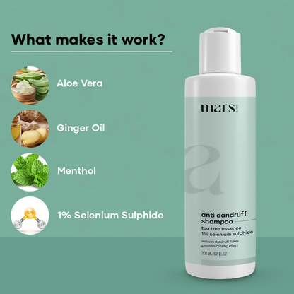 Mars By GHC Anti-Dandruff Shampoo With Aloe Vera & Menthol
