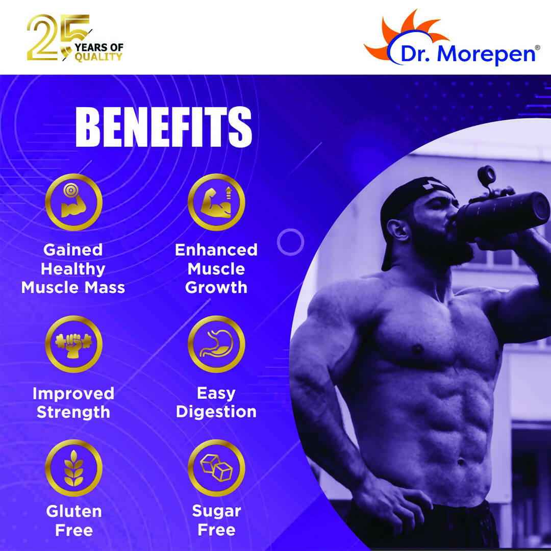 Dr. Morepen Muscle Food Mass Gainer with Ashwagandha & Gokshura - Belgian Chocolate Flavour