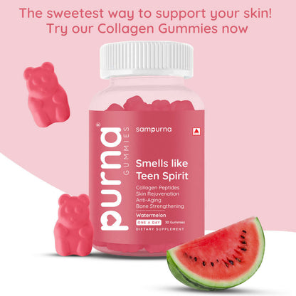 Purna Sampurna Smells Like Teen Spirit Collagen Peptides Gummies - Watermelon