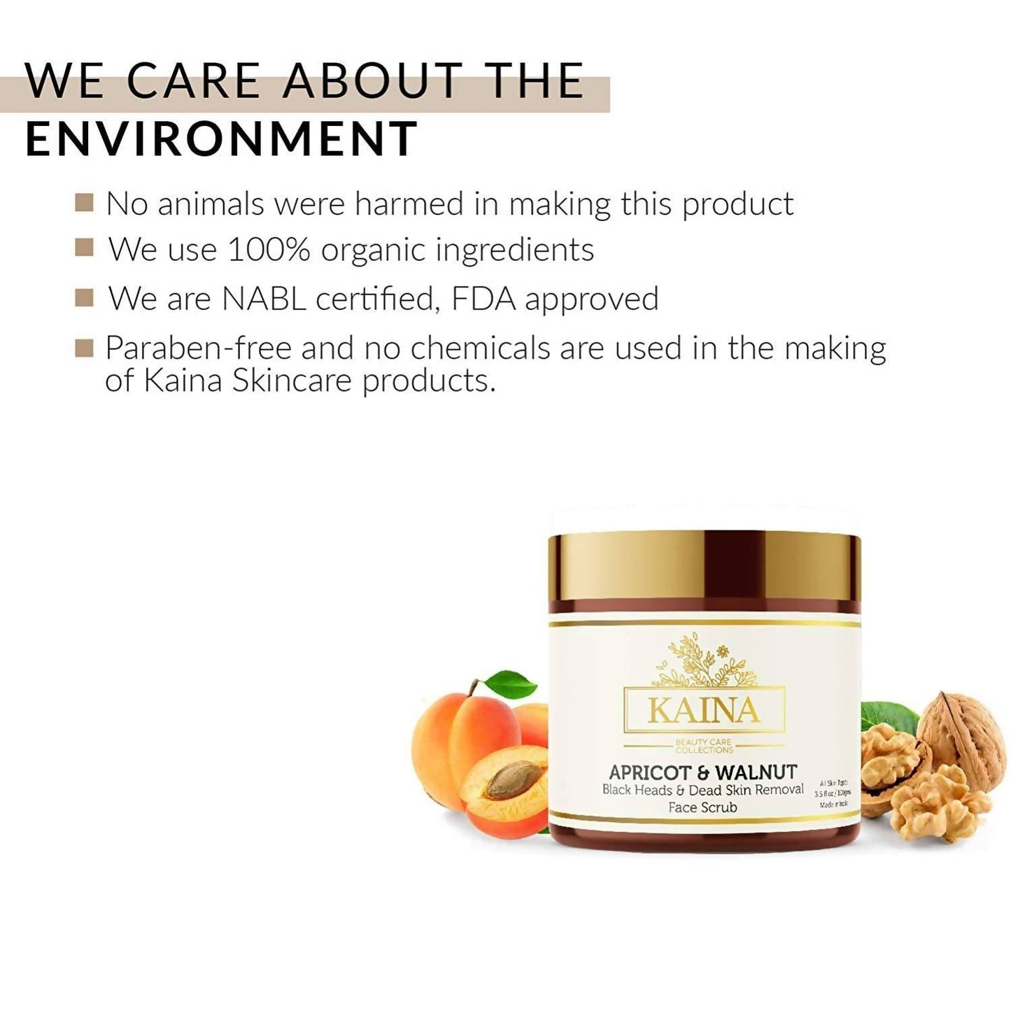 Kaina Apricot & Walnut Face Scrub
