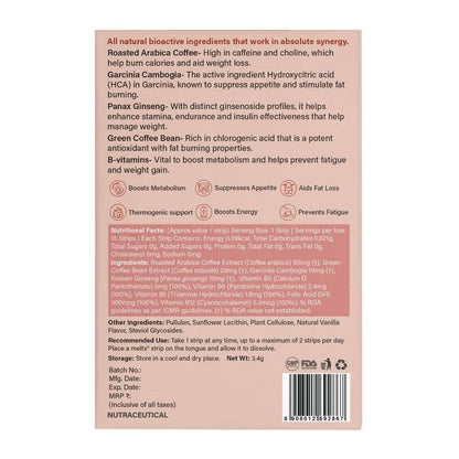 Wellbeing Nutrition Melts Slim Espresso Strips - Vanilla Flavor