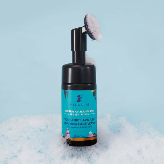 Buy Pilgrim Volcanic Lava Ash Foaming Face Wash with Brush from DrMediCart, Ship from India to USA