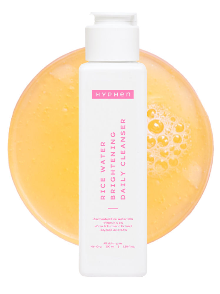 Hyphen By Kriti Sanon Rice Water Face Brightening Daily Cleanser, Reduce Pigmentation & Dark Spots, Brightens & Even Tones Skin, Moisturizes Skin