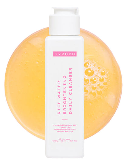 Hyphen By Kriti Sanon Rice Water Face Brightening Daily Cleanser, Reduce Pigmentation & Dark Spots, Brightens & Even Tones Skin, Moisturizes Skin