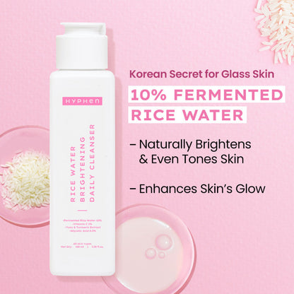 Hyphen By Kriti Sanon Rice Water Face Brightening Daily Cleanser, Reduce Pigmentation & Dark Spots, Brightens & Even Tones Skin, Moisturizes Skin