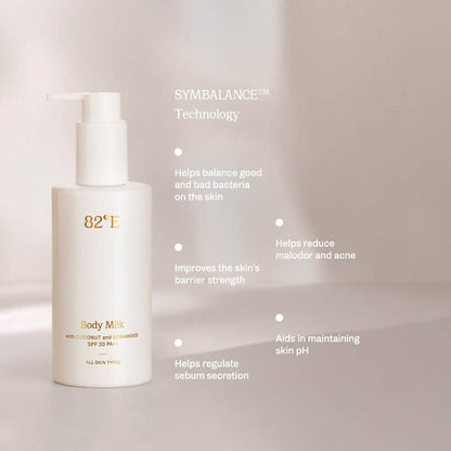 82°E By Deepika Padukone Body Milk Cream, SPF 20 PA++ with Coconut and Ceramides