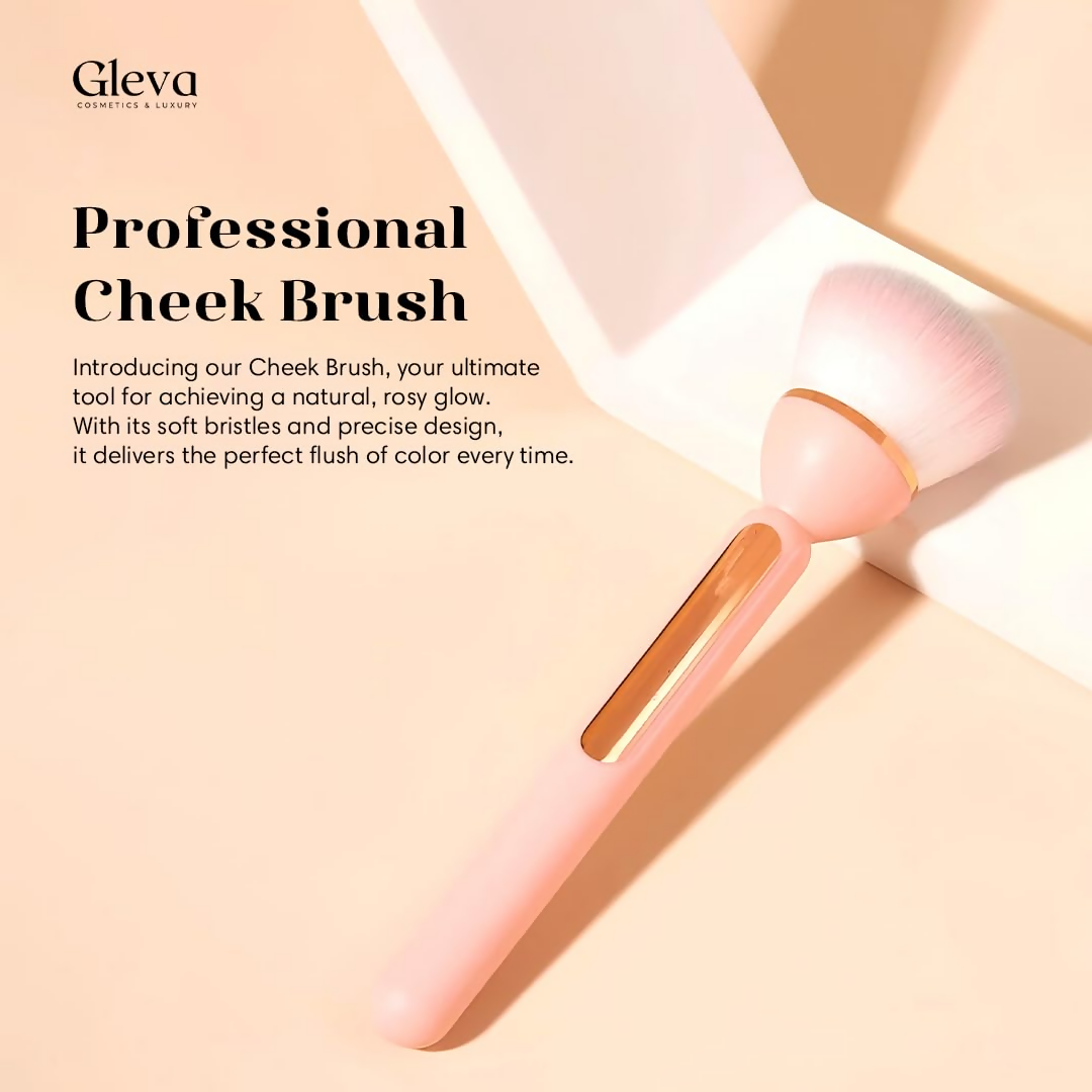 Gleva Multipurpose Professional Powder & Blush Cheek Brush - Black