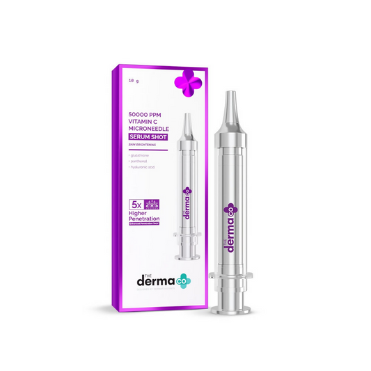 The Derma Co 50000 PPM Vitamin C Microneedle Face Serum Shot for Bright & Glowing Skin