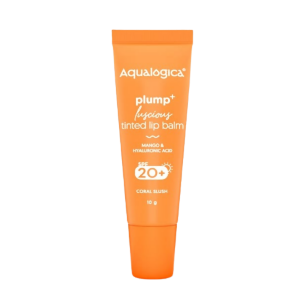 aqualogica coral slush plump luscious tinted lip balm with mango and hyaluronic acid buy in usa