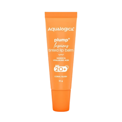 aqualogica coral slush plump luscious tinted lip balm with mango and hyaluronic acid buy in usa