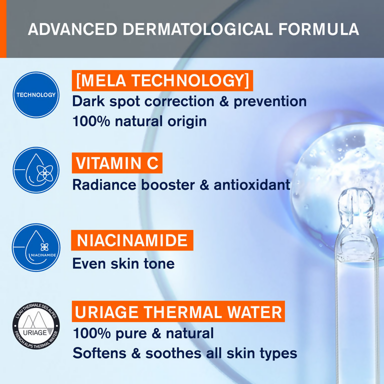 Uriage Depiderm Anti-Dark Spot Brightening Cleansing Foaming Cream With Vitamin C & Niacinamide