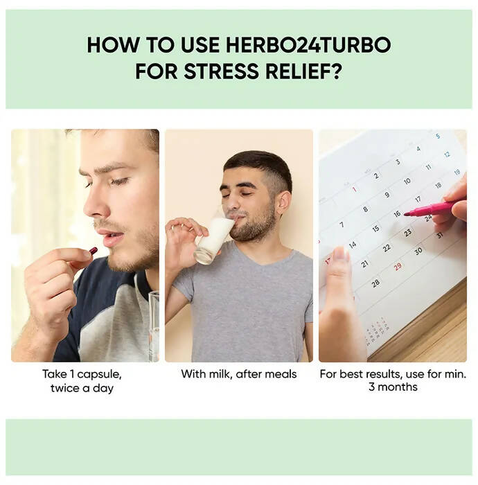 Dr. Vaidya's Herbo 24 Turbo Capsules For Stress Relief