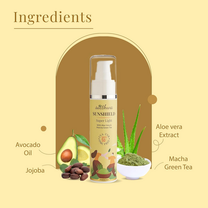 Satthwa Sunshield Super Light Sunscreen With Aloe Vera & Matcha Green Tea