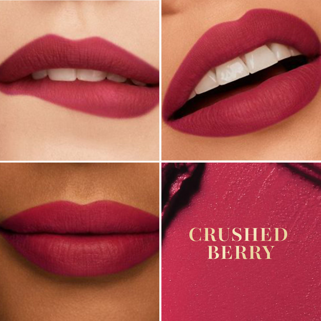 mCaffeine Shades Creamy Matte Kiss Bullet Lipstick Moisturizing Lightweight - Crushed Berry