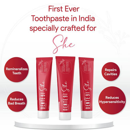 Dente91 She Toothpaste Specially Crafted For Women, Remove Plaque