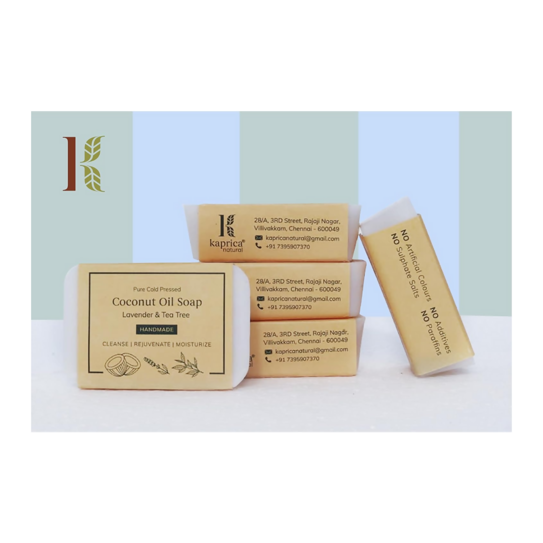 Kaprica Natural Handcrafted Cold Pressed Coconut Oil Soap With Lavender And Tea Tree