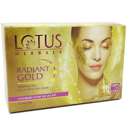 Buy Lotus Herbals Radiant Gold Cellular Glow Facial Kit from DrMediCart, Ship from India to USA