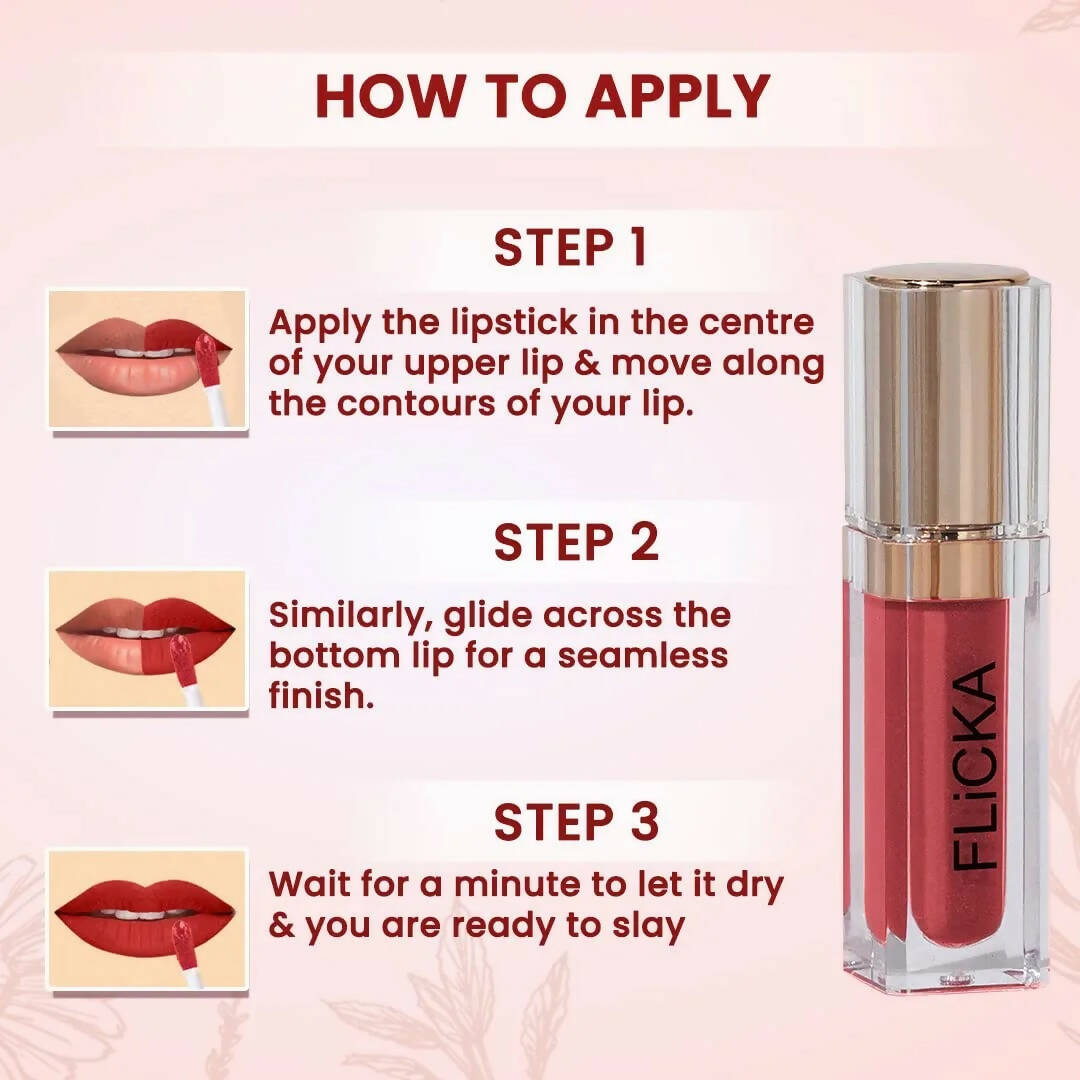 FLiCKA R U Ready Matte Finish liquid Lipstick Shade 04 Spiced Tea - DrMediCart