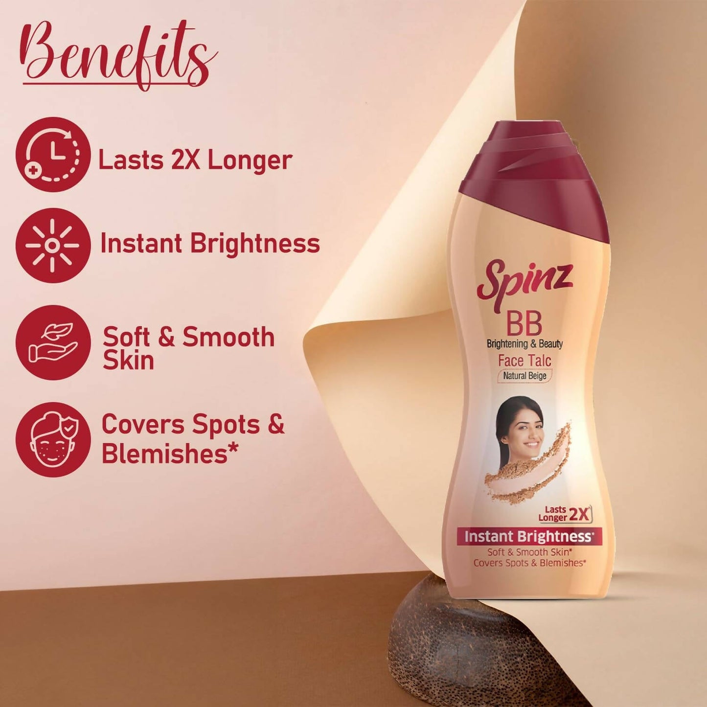 Spinz BB Brightening & Beauty Face Talc - Natural Beige