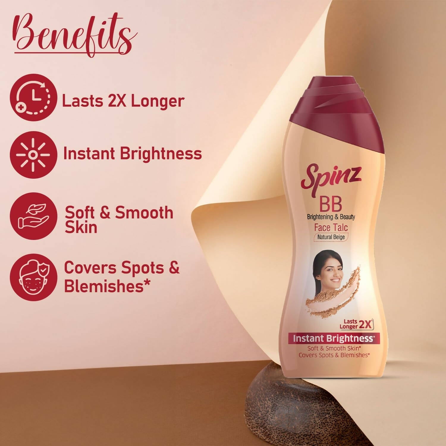 Spinz BB Brightening & Beauty Face Talc - Natural Beige