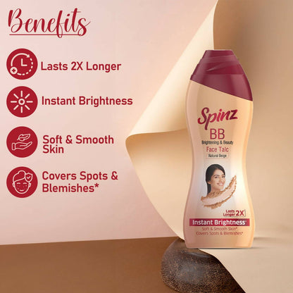 Spinz BB Brightening & Beauty Face Talc - Natural Beige