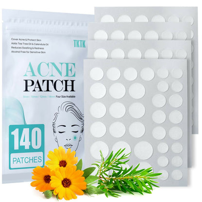 TKTK Acne Patch Pimple Patch - Acne Absorbing Cover Patch, Hydrocolloid Invisible Acne Patches For Face Zit Patch Acne Dots Tea Tree, Calendula Oil
