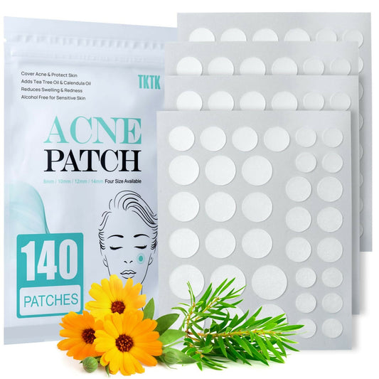 TKTK Acne Patch Pimple Patch - Acne Absorbing Cover Patch, Hydrocolloid Invisible Acne Patches For Face Zit Patch Acne Dots Tea Tree, Calendula Oil
