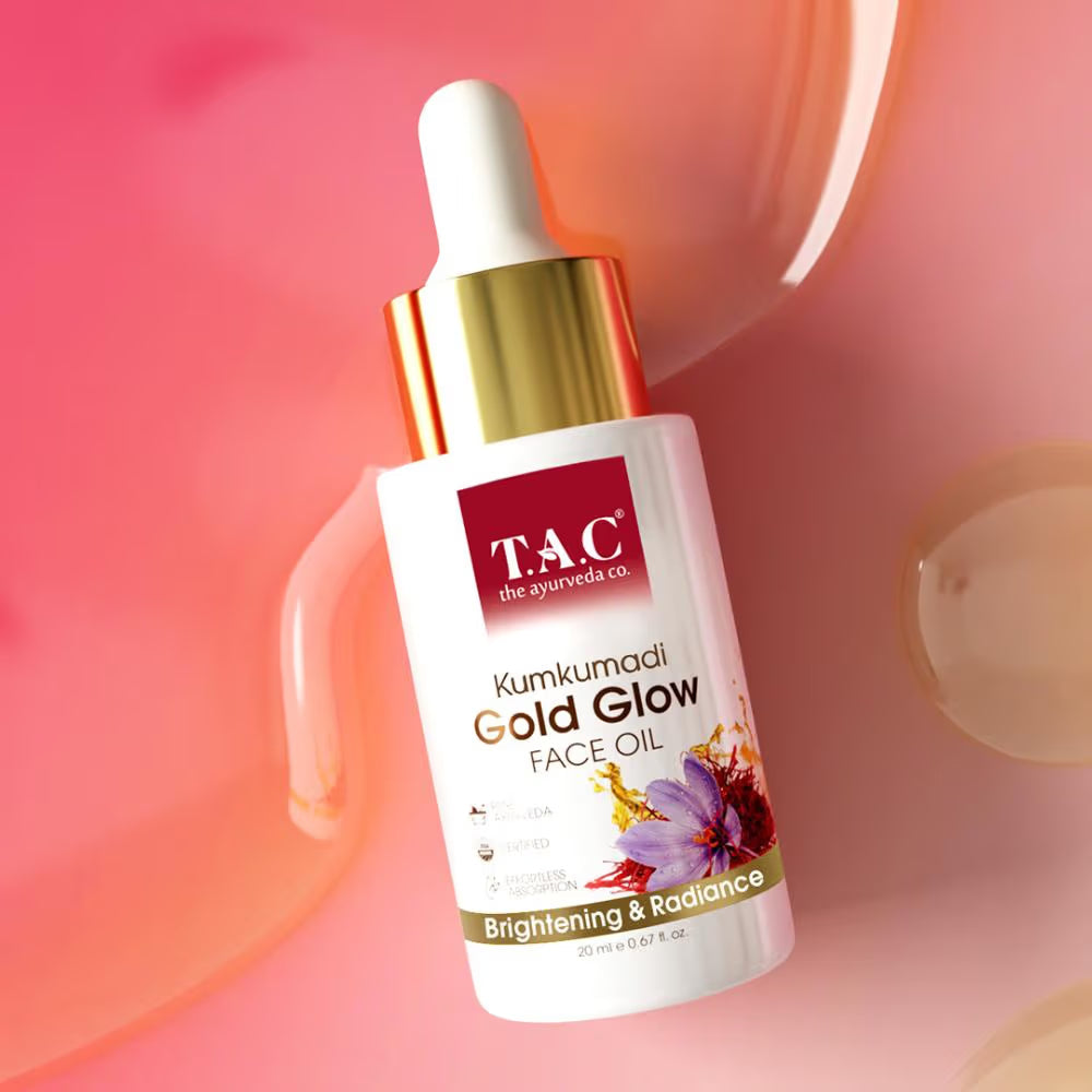 TAC - The Ayurveda Co. 100% Pure Kumkumadi Gold Glow Face Oil For Glowing, Youthful & Radiant Skin