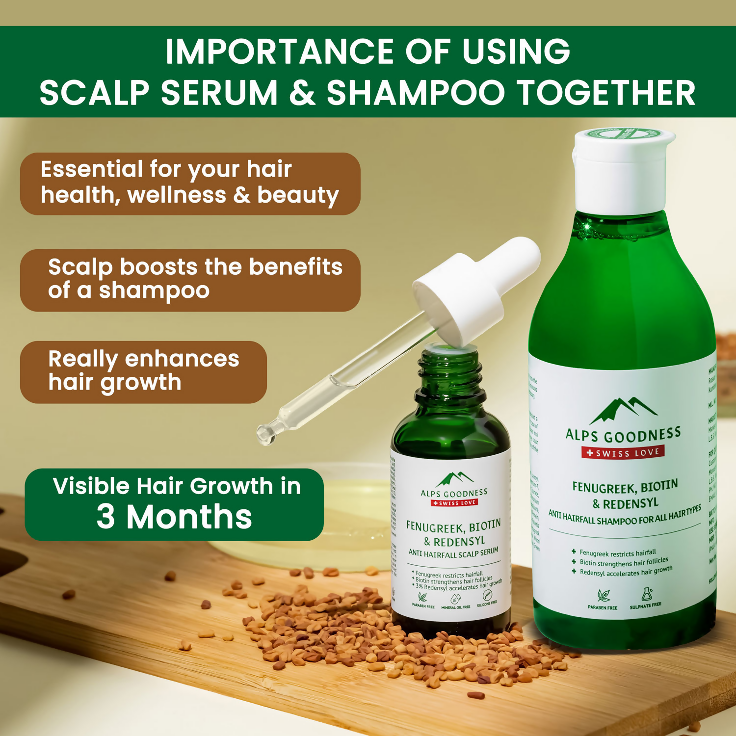 Alps Goodness Anti Hairfall Solution Combo (Anti Hairfall Shampoo & Anti Hairfall Scalp Serum)