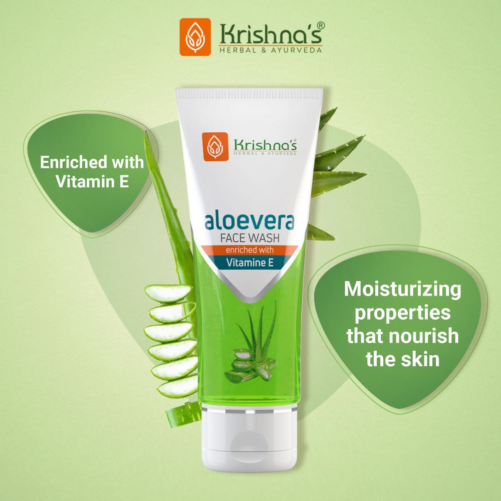Buy Krishna's Herbal & Ayurveda Aloe vera Face Wash Gel from DrMediCart, Ship from India to USA