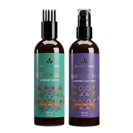 Buy Avimee Herbal Keshpallav Hair Oil & Hairtone PV 1 Scalp Spray Combo from DrMediCart, Ship from India to USA