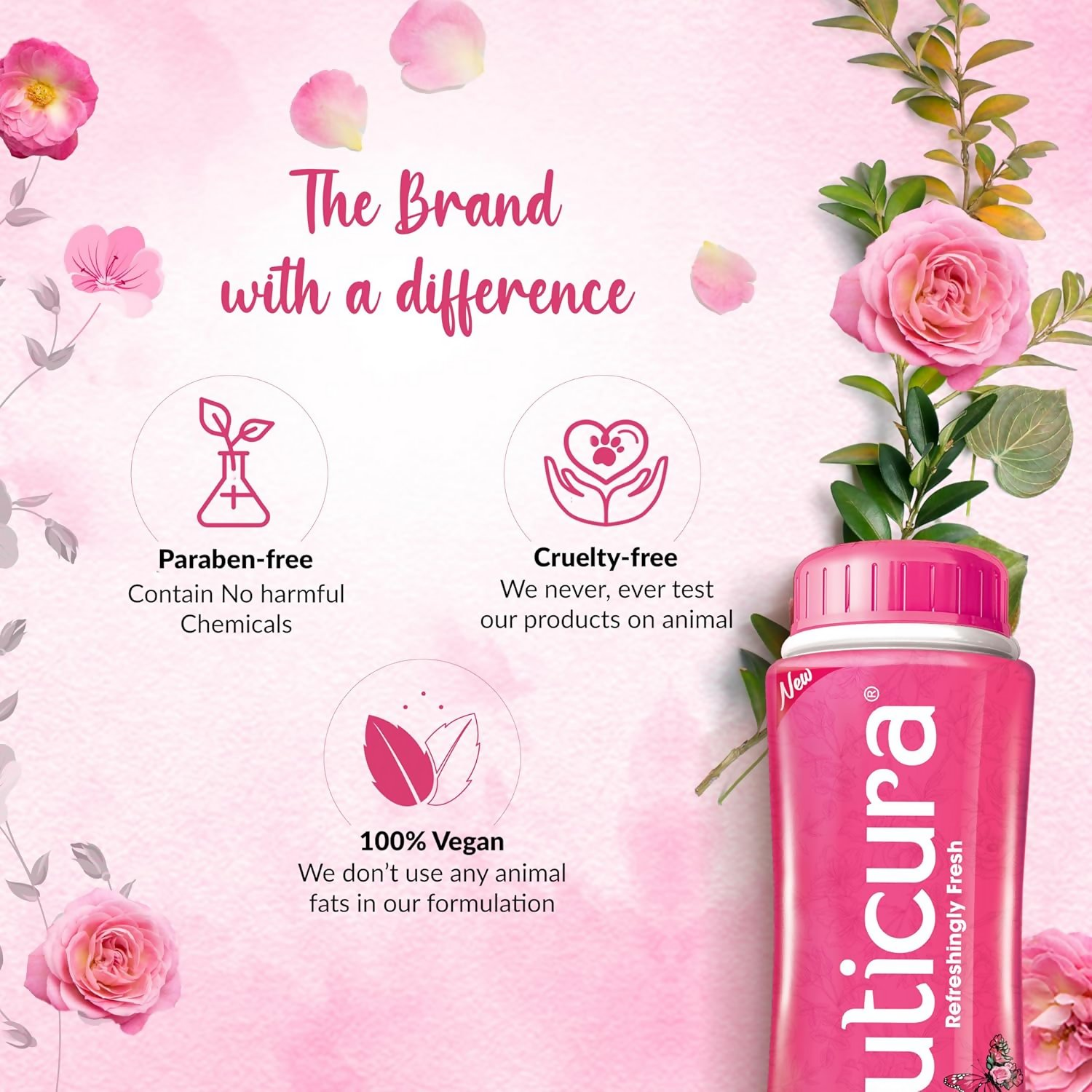 Cuticura Rose Fresh Talcum Powder