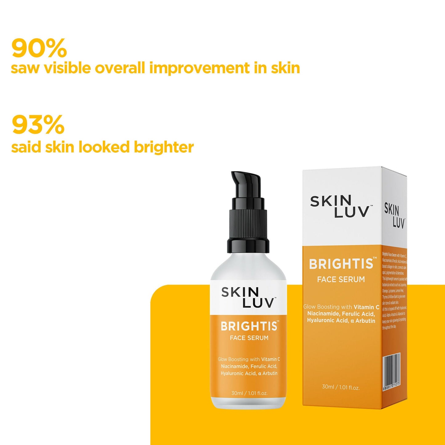 SkinLuv Brightis Glow Boosting Face Serum Vitamin C + Niacinamide + Hyaluronic Acid
