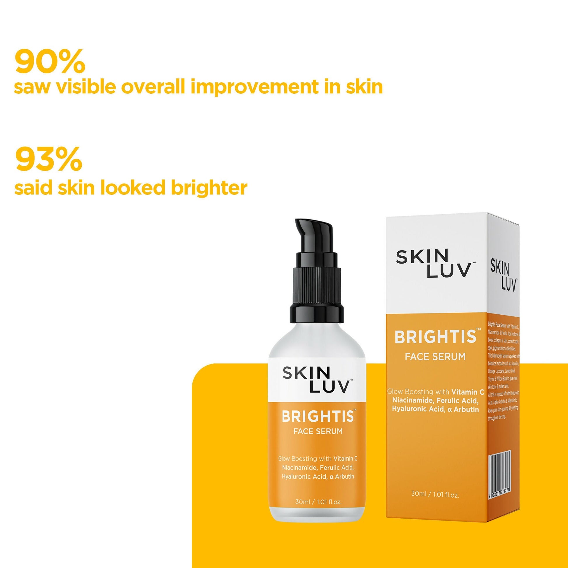 SkinLuv Brightis Glow Boosting Face Serum Vitamin C + Niacinamide + Hyaluronic Acid