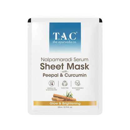 TAC - The Ayurveda Co. Nalpamaradi Serum Sheet Mask | with Aloe Vera & Sandalwood - DrMediCart