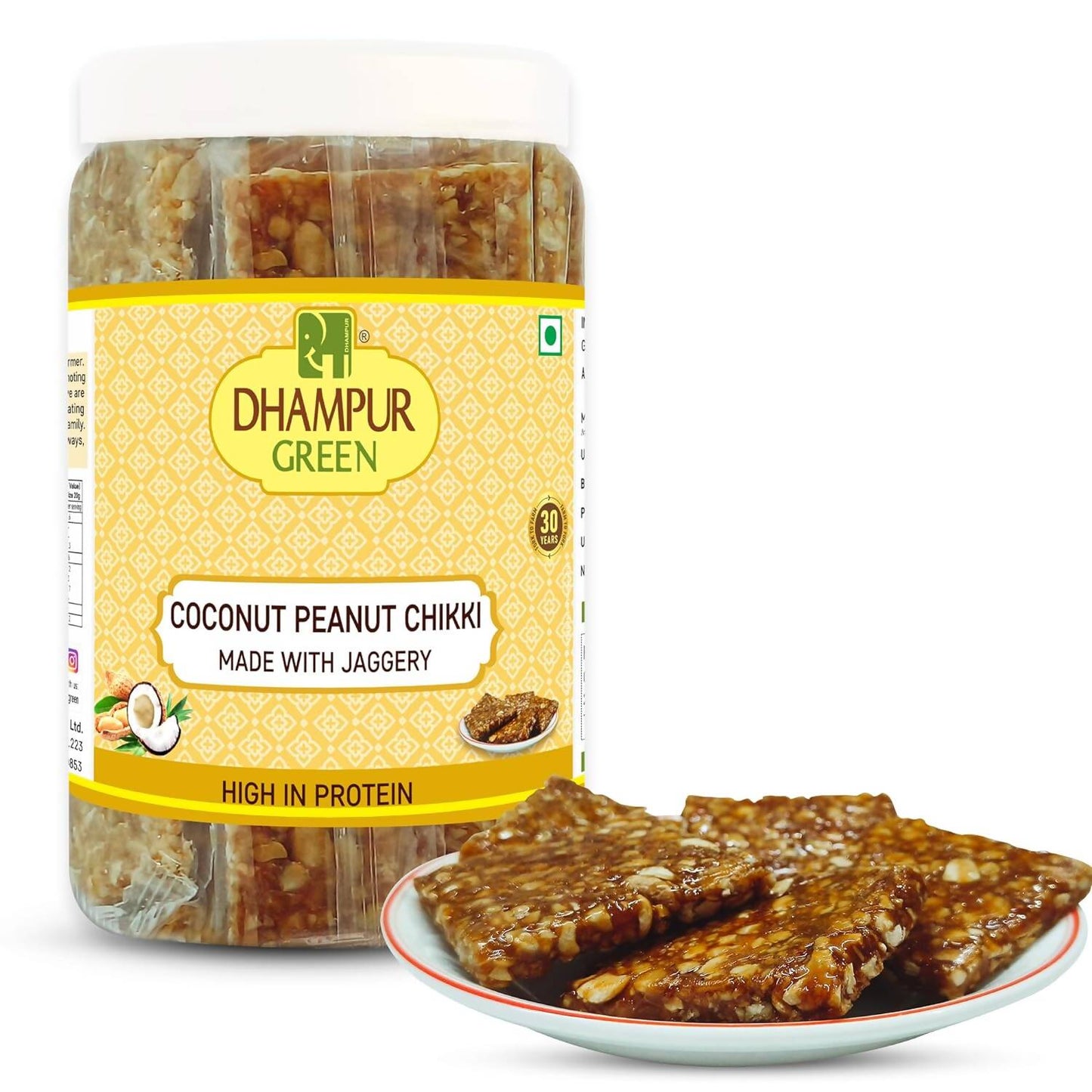 Dhampur Green Coconut Peanut Chikki