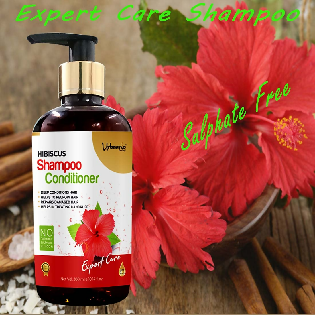 Urbaano Herbal Nourishing Onion Hair Oil & Anti Hairfall Hibiscus Shampoo