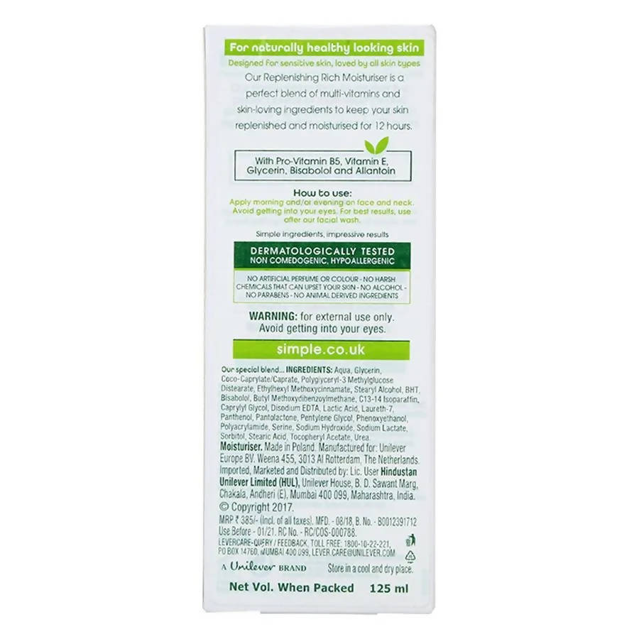 Simple Kind To Skin Replenishing Rich Moisturizer