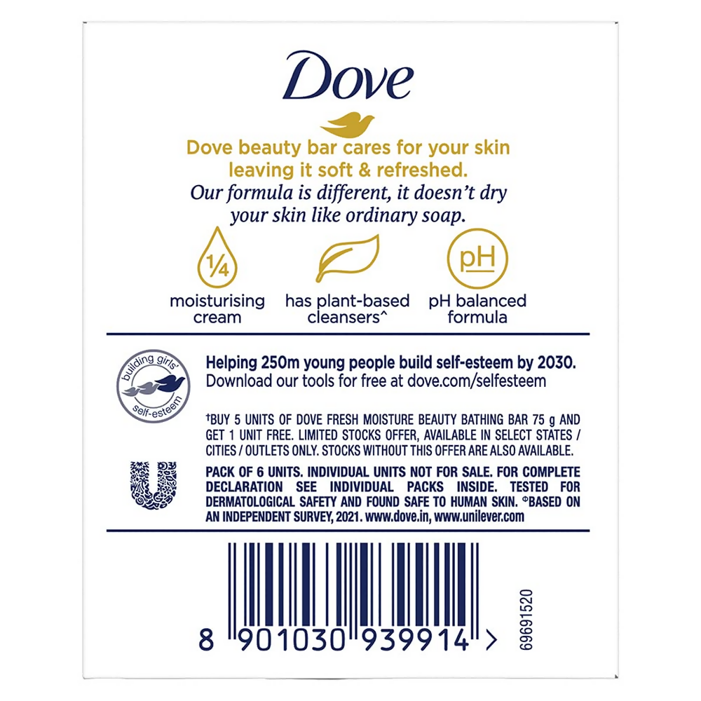 Dove Fresh Moisture Beauty Bar With Cucumber & Green Tea Leaves Scent