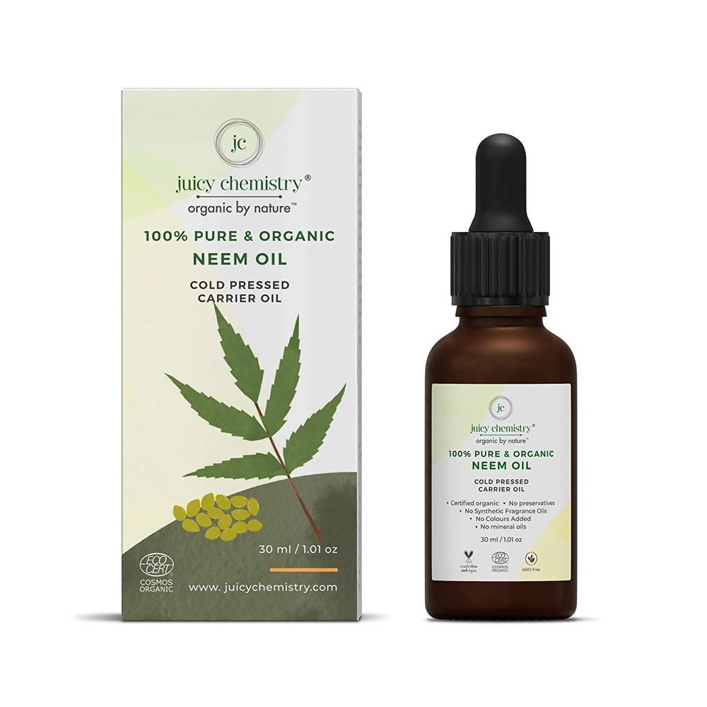 Juicy Chemistry Pure & Organic Neem Oil For Cold Pressed Carrier Oil