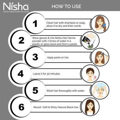Nisha Henna Based Hair Color Natural Black - DrMediCart
