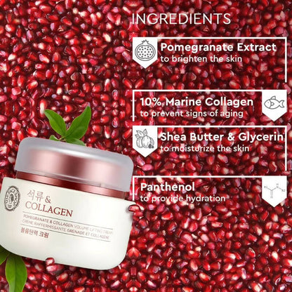The Face Shop Pomegranate & Collagen Volume Lifting Cream - Korean Skincare
