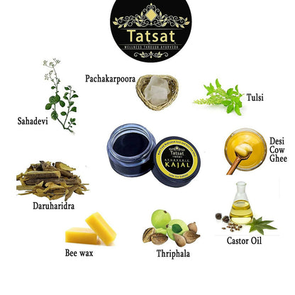 Tatsat 100% Natural Certified Ayurvedic Baby Kajal With Pure Herbs