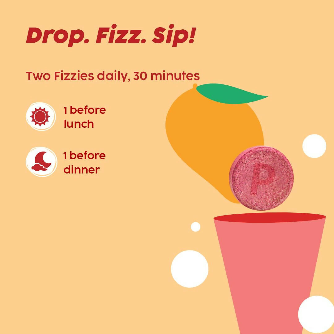 PLIX The Plant Fix Apple Cider Vinegar Effervescent Tablets with Mother - Mango