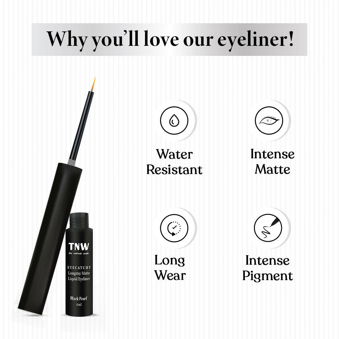 The Natural Wash Eyecatchy Longstay Matte Liquid Eyeliner - Black Pearl