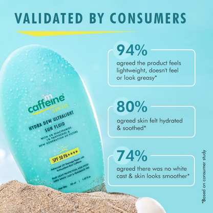 mCaffeine SunFix Hydra Dew Ultralight SunFluid SPF 50 PA++++Sunscreen