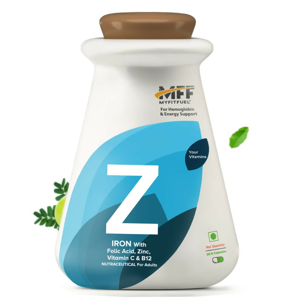 MyFitFuel Iron+ Folic Acid, Zinc, Vitamin C & B12 Supplement Capsules