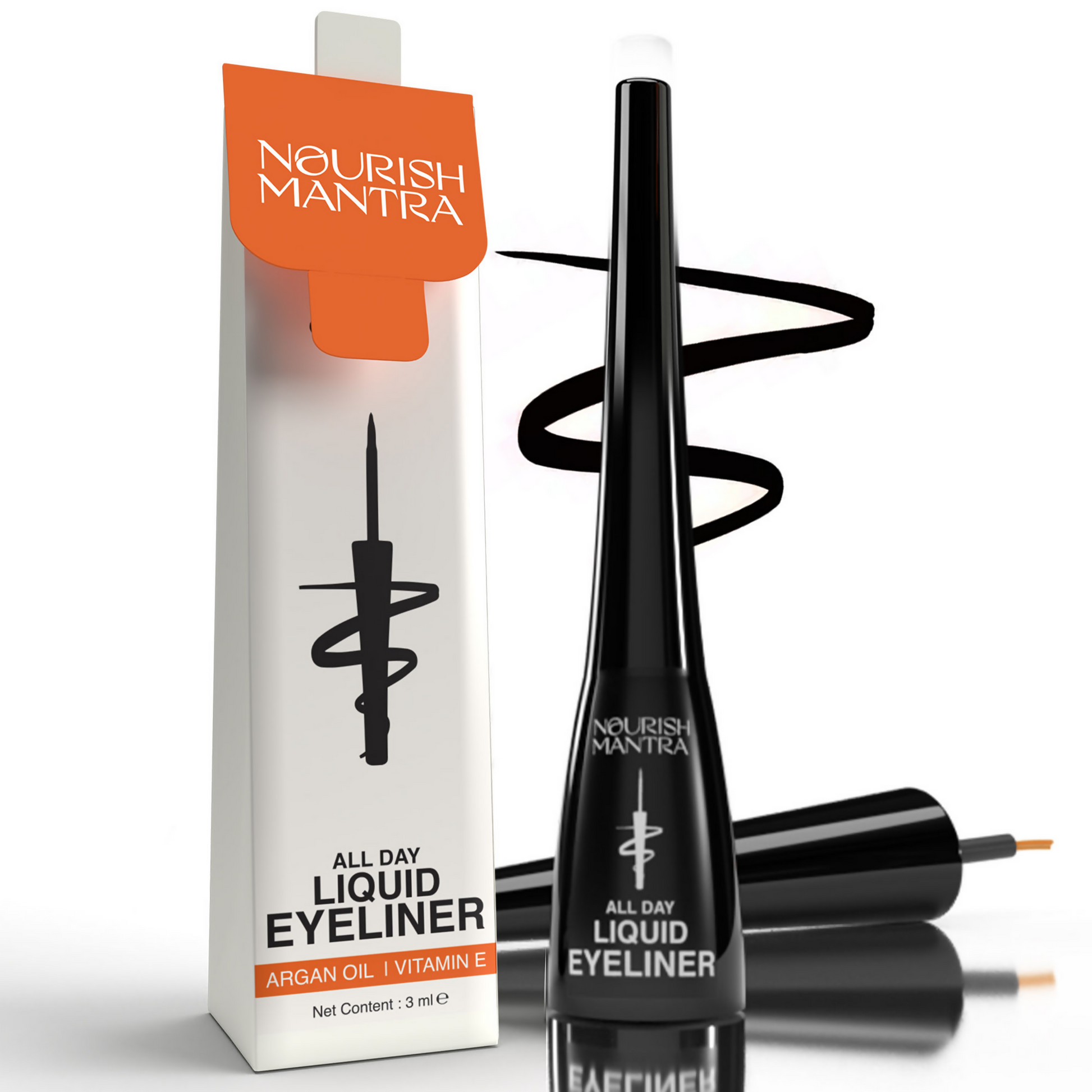 Nourish Mantra Liquid Eyeliner All-Day with Glycerine for Bold & Dramatic Eyes with SPF
