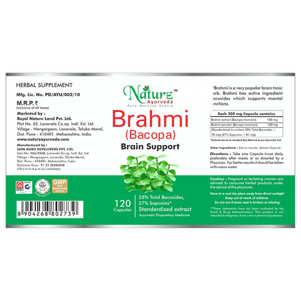 Naturz Ayurveda Brahmi (Bacopa) Capsules